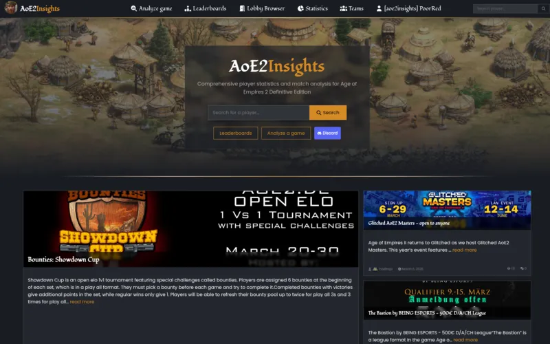 Screenshot von aoe2insights.com
